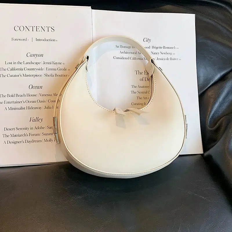 Sleek Crescent Moon Shoulder Bag
