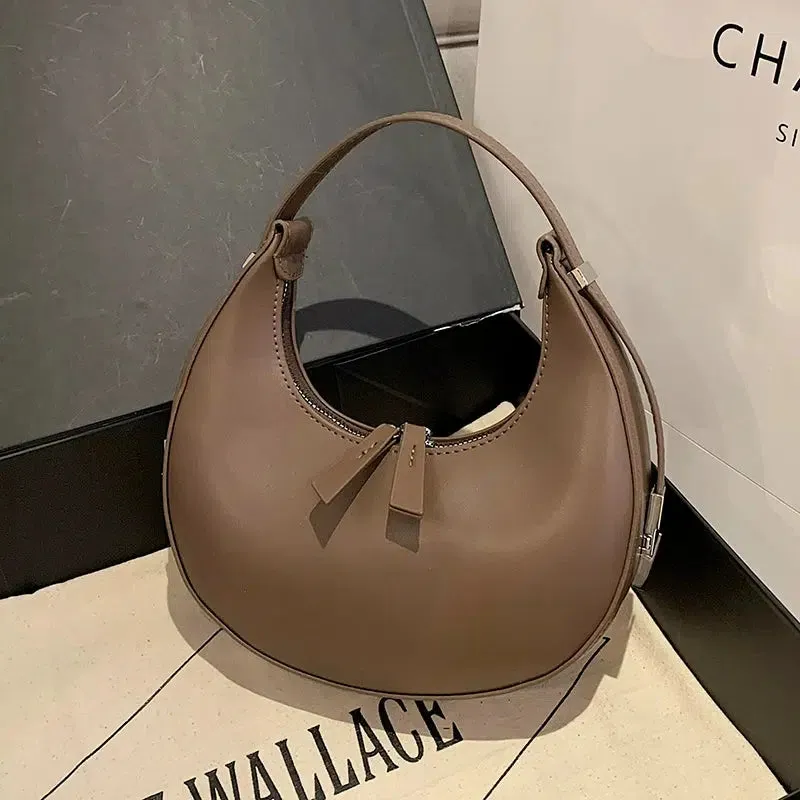 Sleek Crescent Moon Shoulder Bag