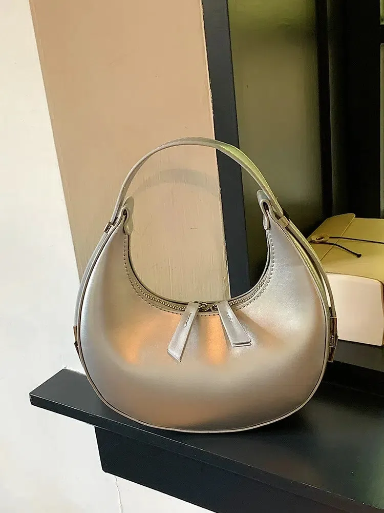 Sleek Crescent Moon Shoulder Bag