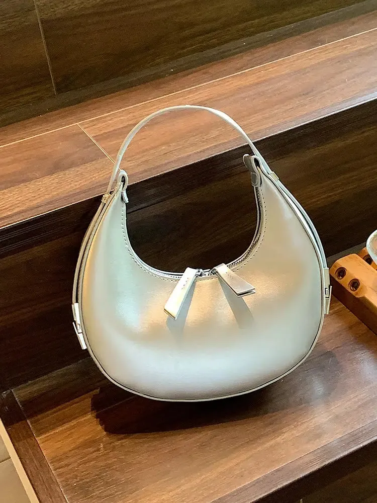 Sleek Crescent Moon Shoulder Bag