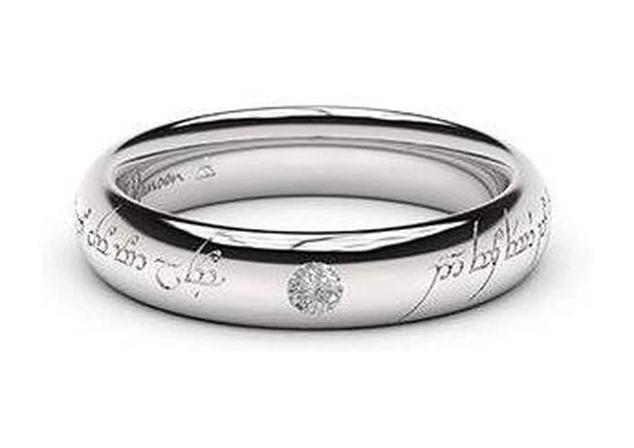 Sleek Elvish Engagement Ring, ~.10ct 18ct White Gold