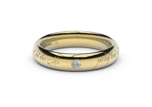 Sleek Elvish Engagement Ring, Yellow Gold