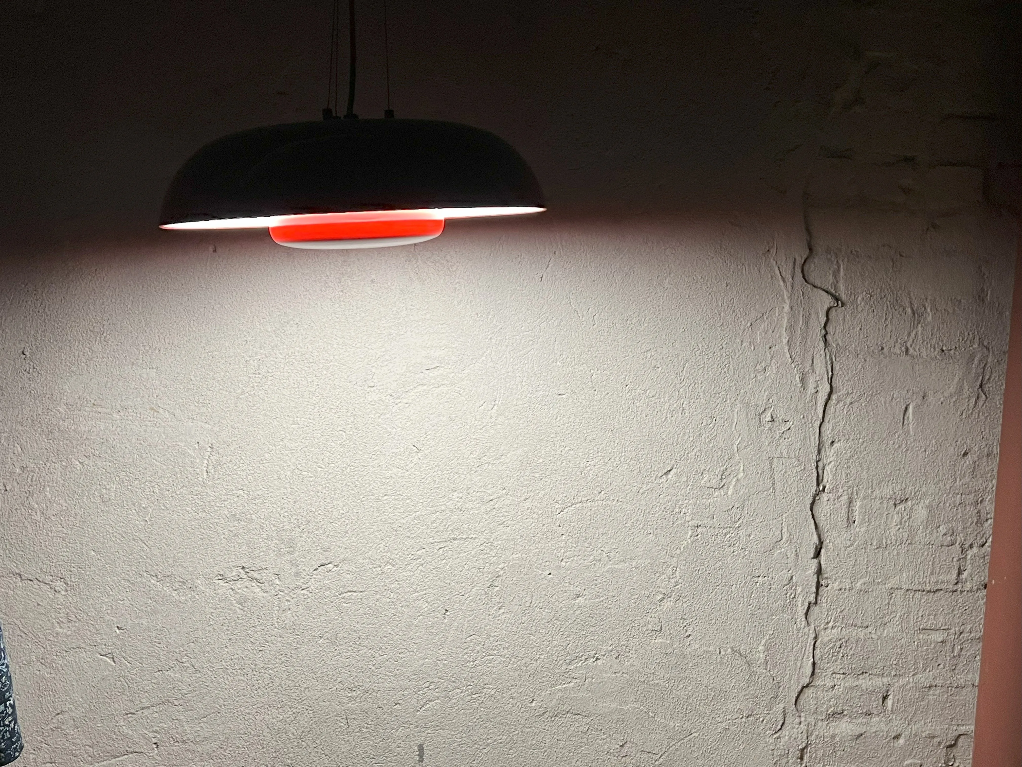 Sleek Red UFO Flying Saucer Metal Pendant Lamp