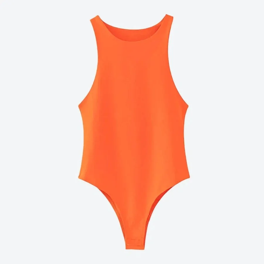 Sleek Sleeveless High-Cut Bodysuits