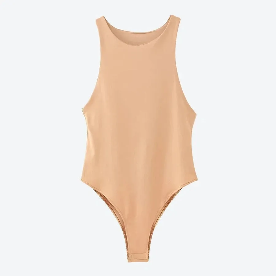 Sleek Sleeveless High-Cut Bodysuits