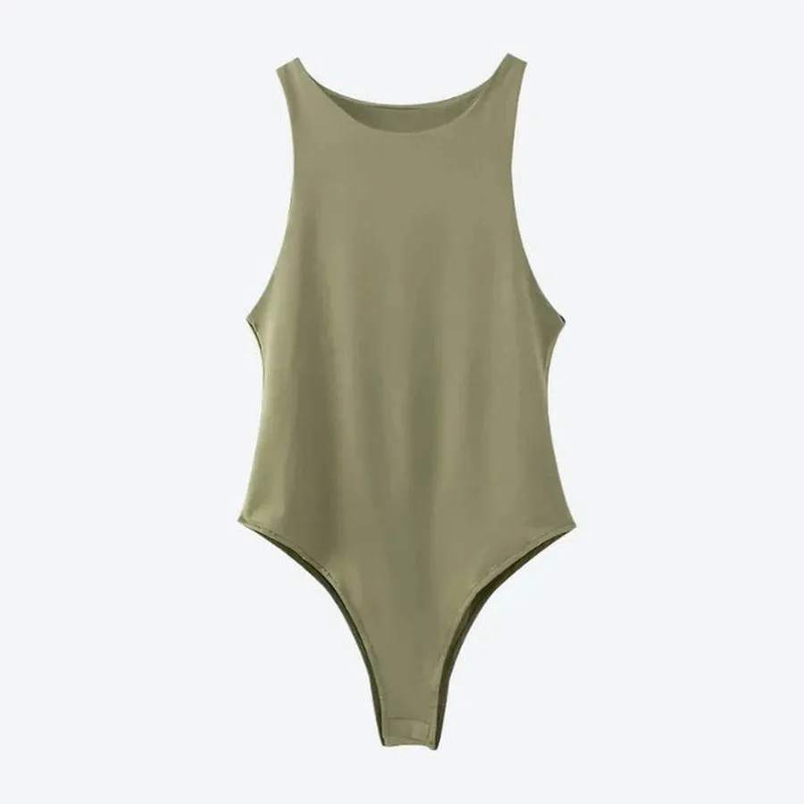 Sleek Sleeveless High-Cut Bodysuits