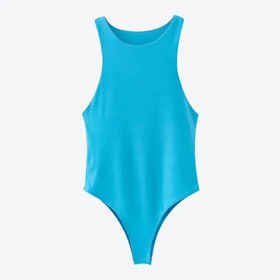 Sleek Sleeveless High-Cut Bodysuits