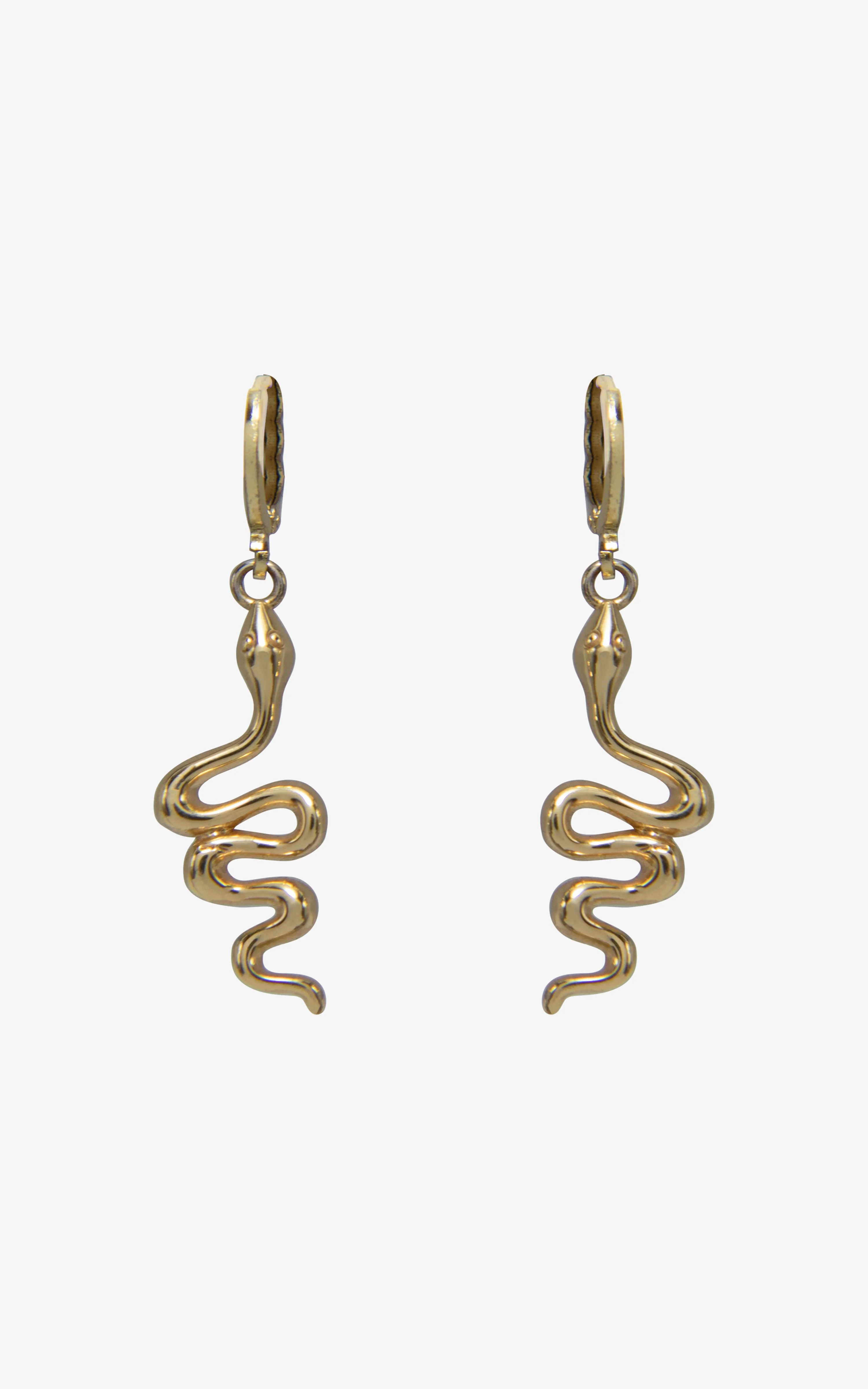 Sleek Snake Huggie Hoop Earrings