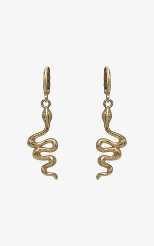 Sleek Snake Huggie Hoop Earrings