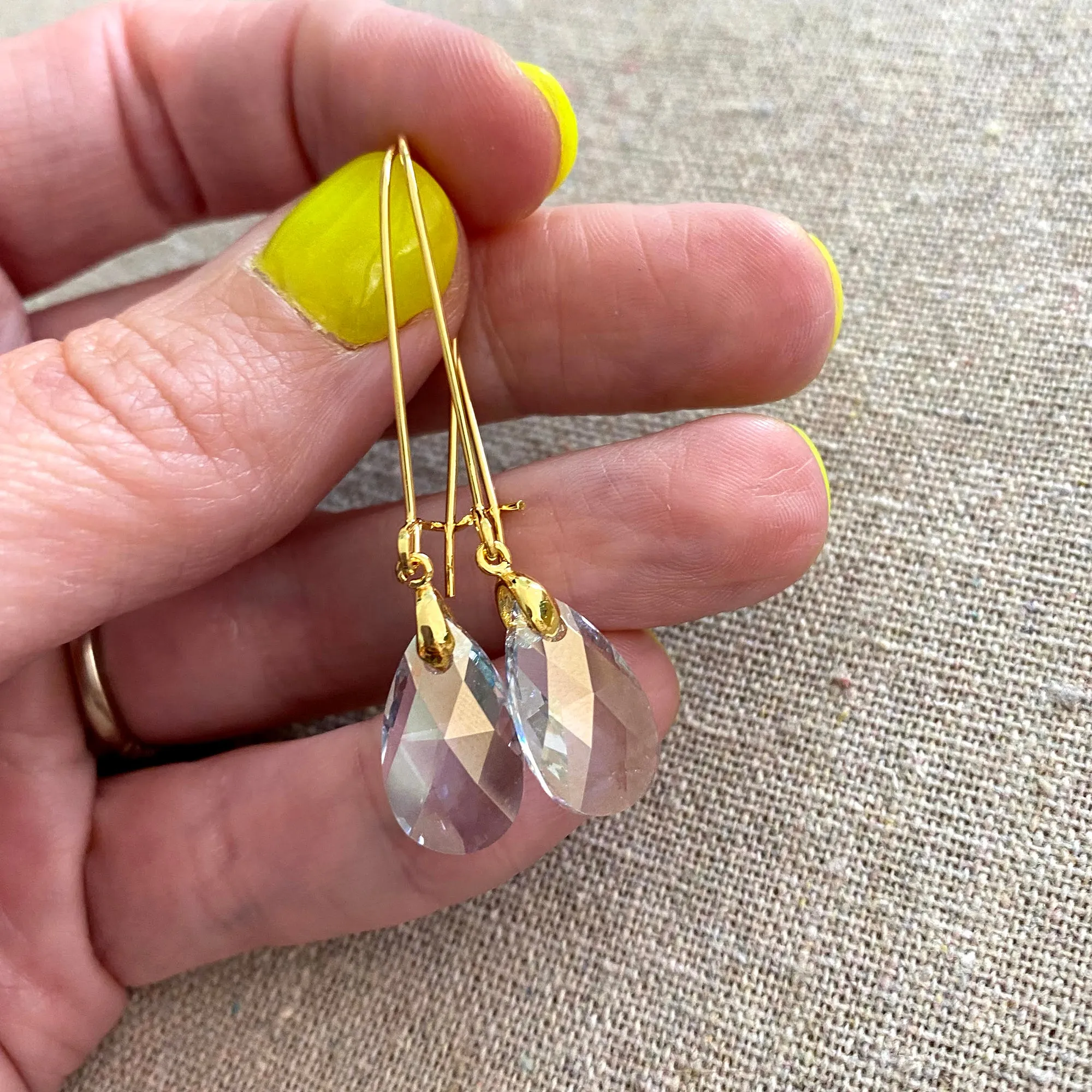 Sleek Teardrop Earrings • French Blue