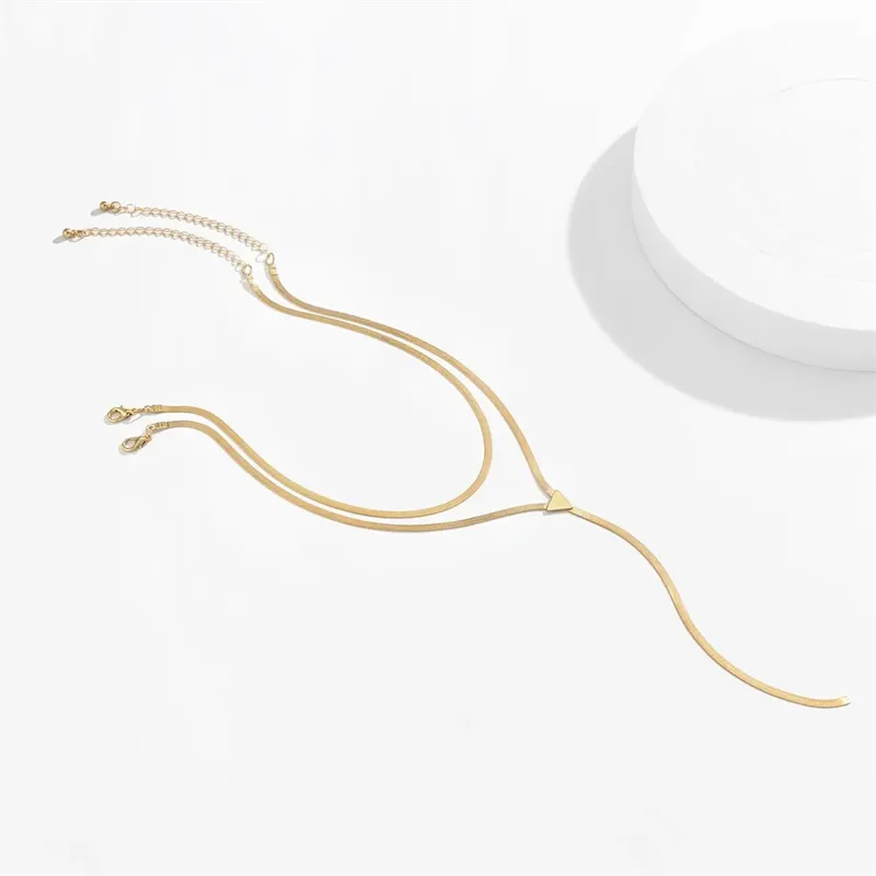 Sleek Y-Shaped Snake Chain Necklace for Women