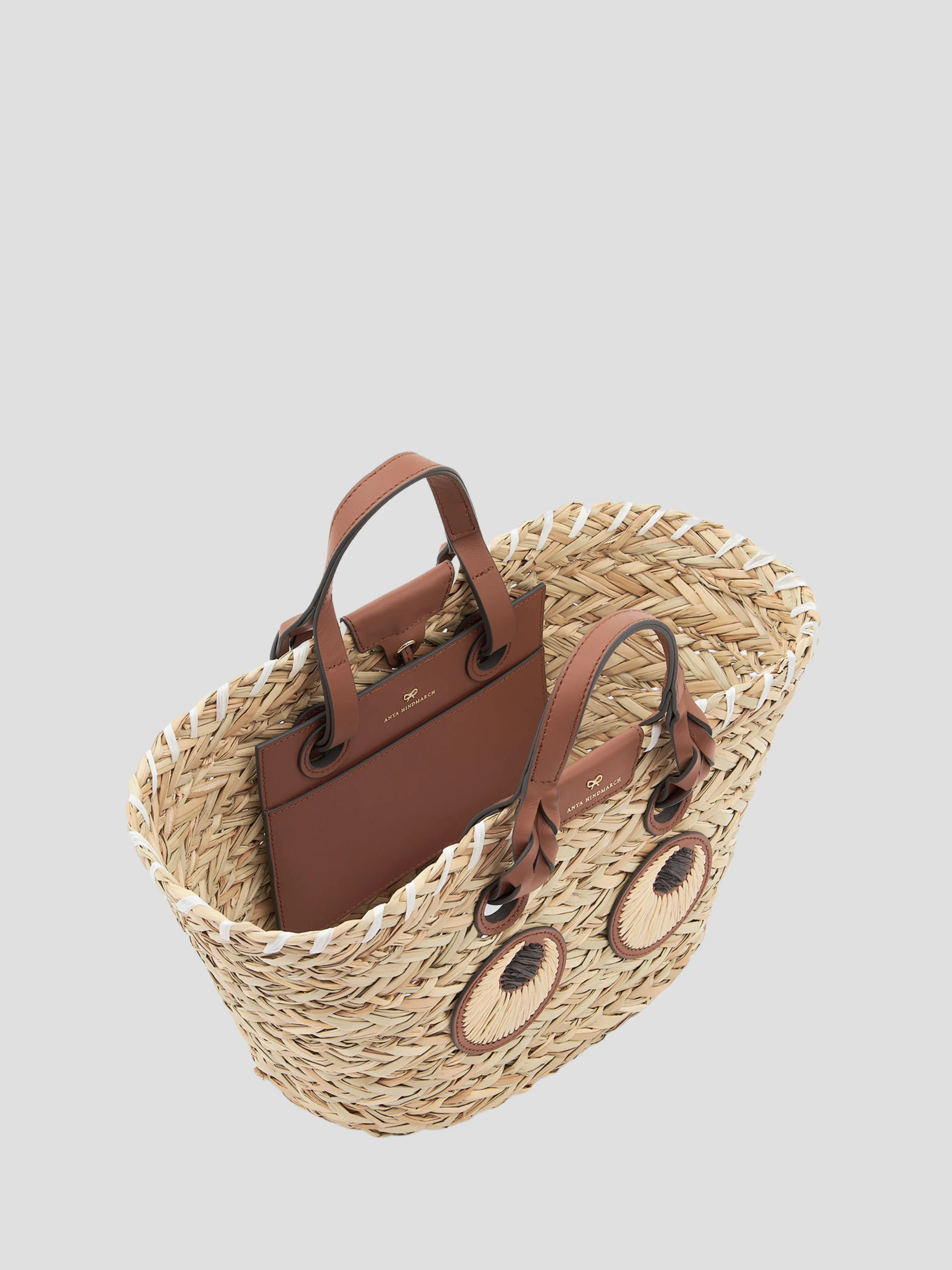 Small Basket Paper Eyes in Natural Seagrass