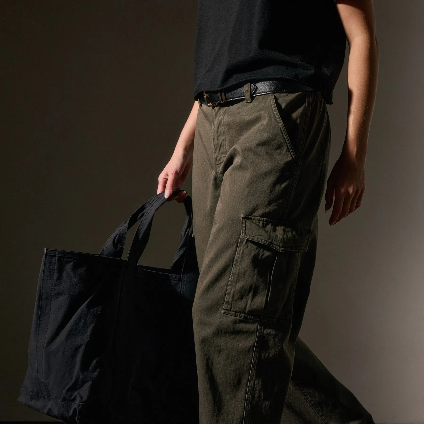 Small Matte Nylon Tote - Black
