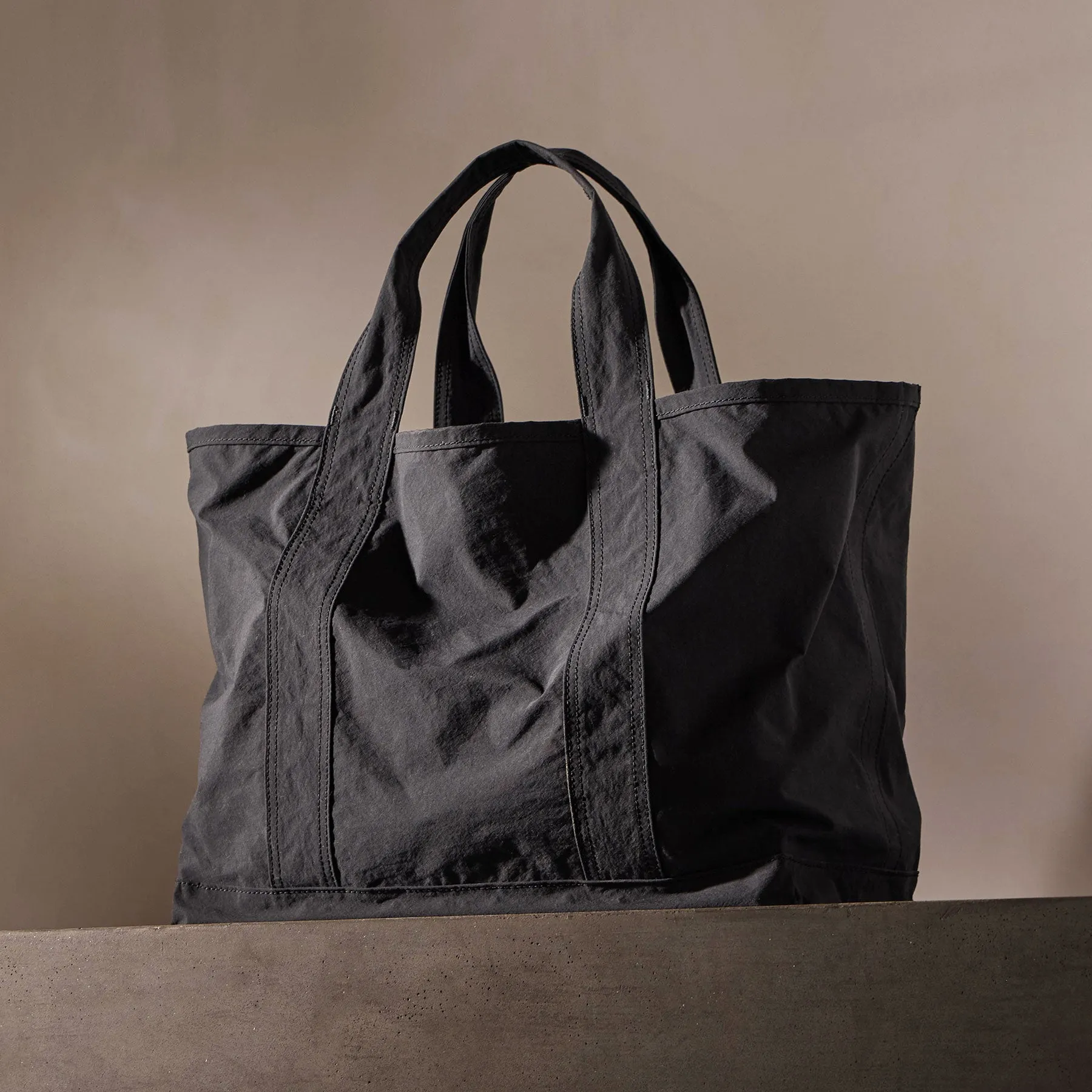 Small Matte Nylon Tote - Black