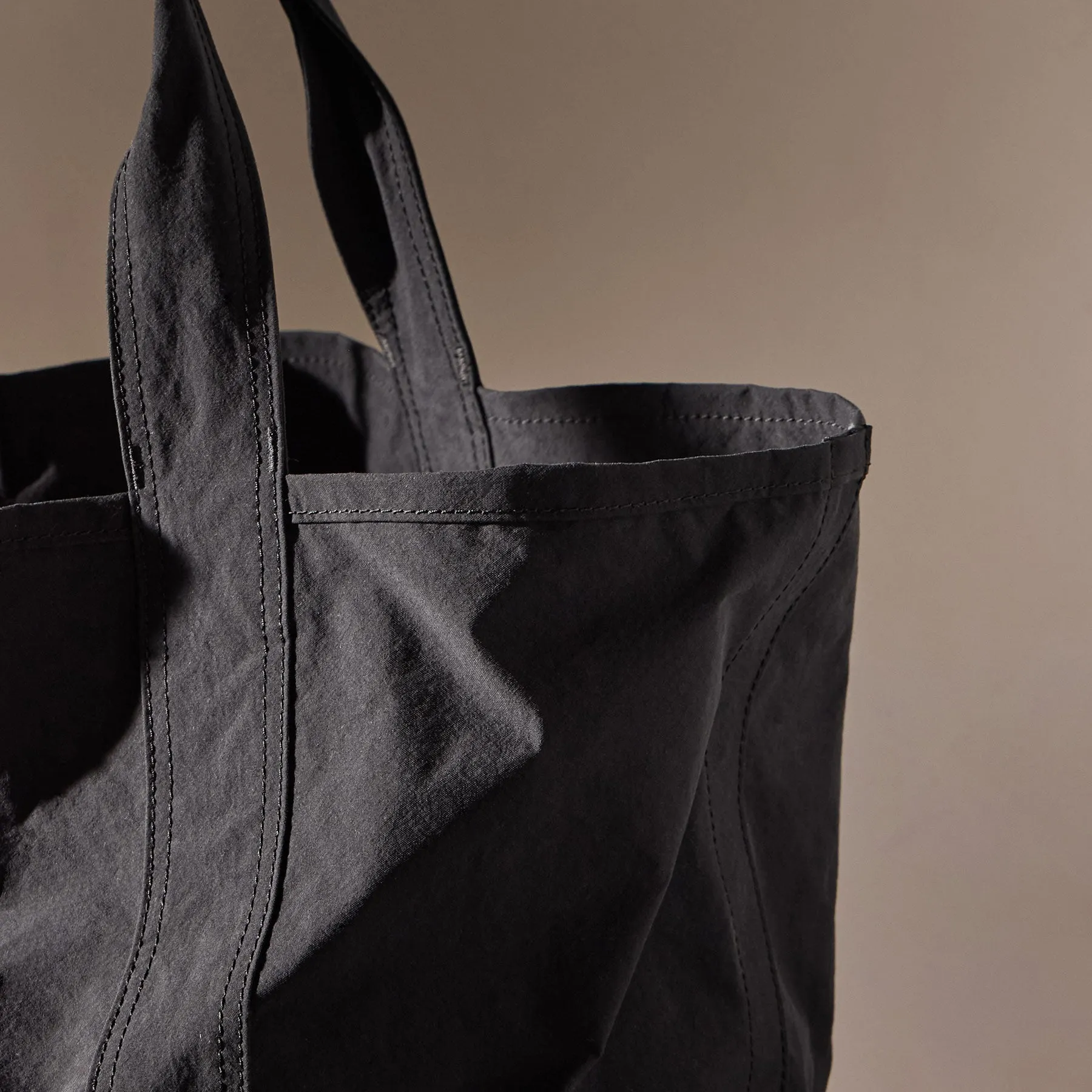Small Matte Nylon Tote - Black