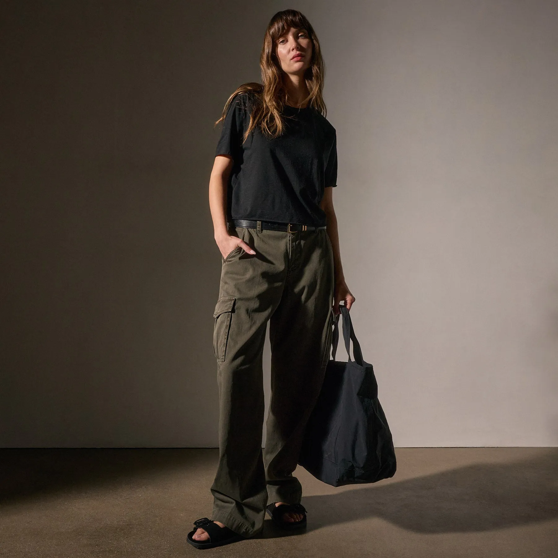 Small Matte Nylon Tote - Black