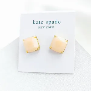 Small Square Stud Earrings (Light Pink)