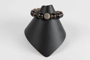 Smoky quartz with pave diamond bead