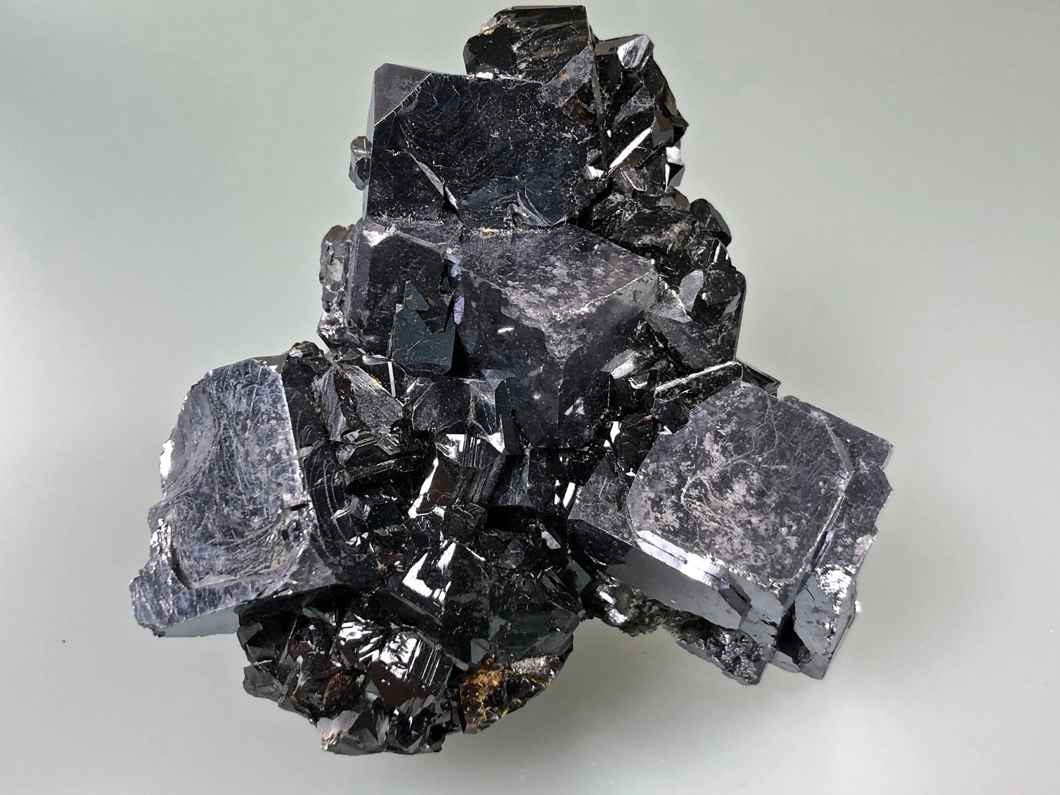 Sphalerite and Galena, Borieva Mine, Madan District, Bulgaria, Mined c. 2012, Miniature 3.0 x 6.5 x 7.2 cm, $25.  Online January 30.