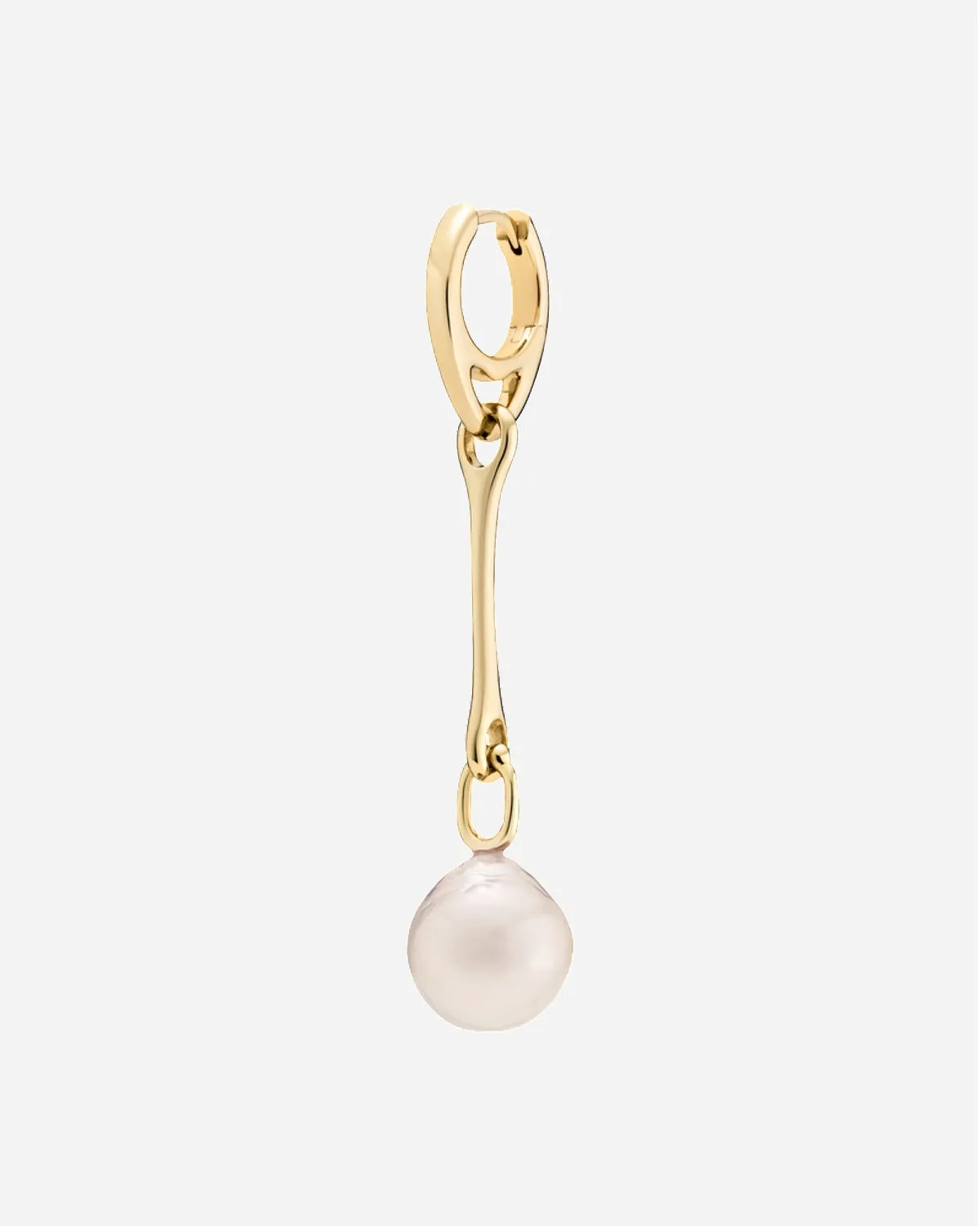 Squash Earring - White Pearl Gold