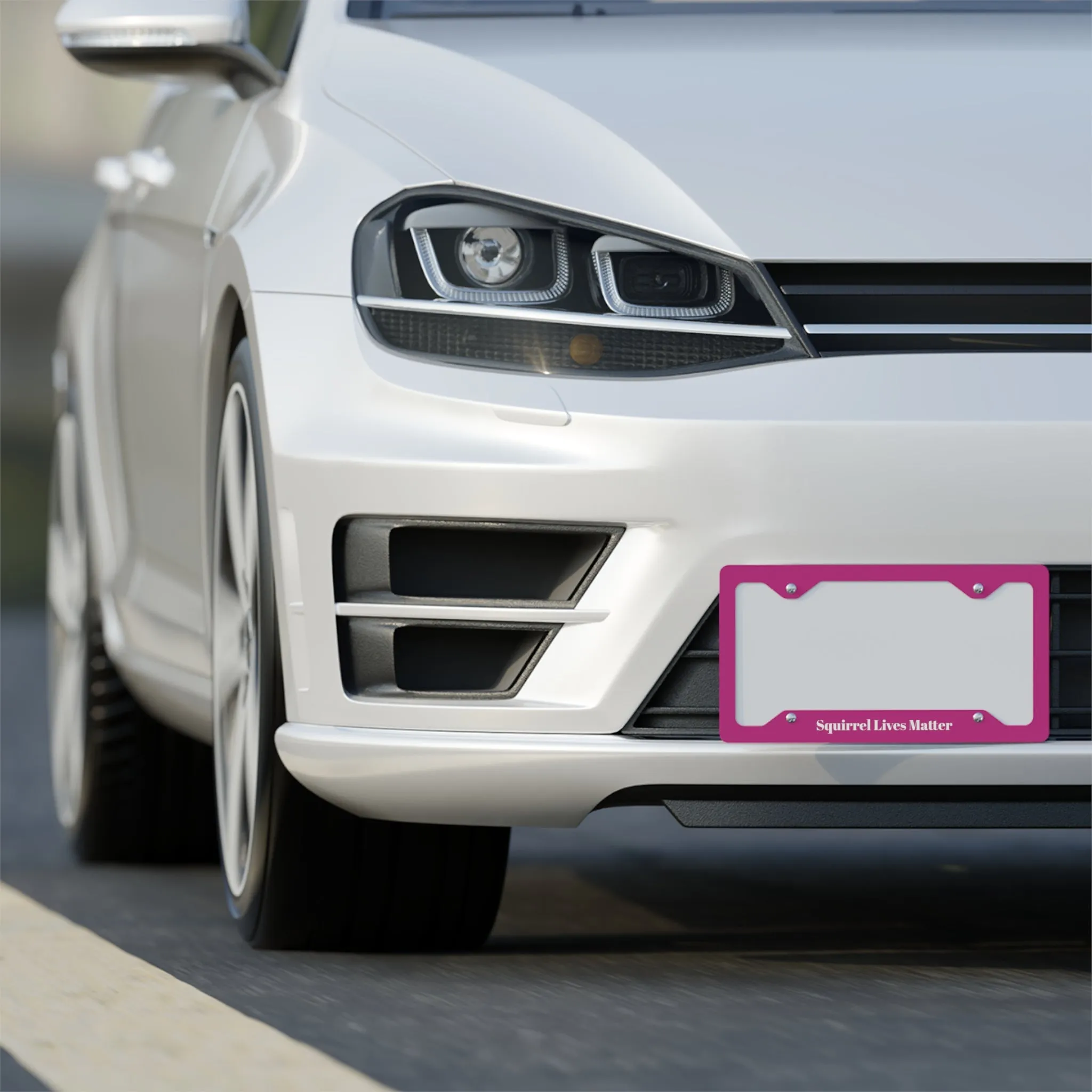 Squirrel Lives Matter License Plate (Pink)