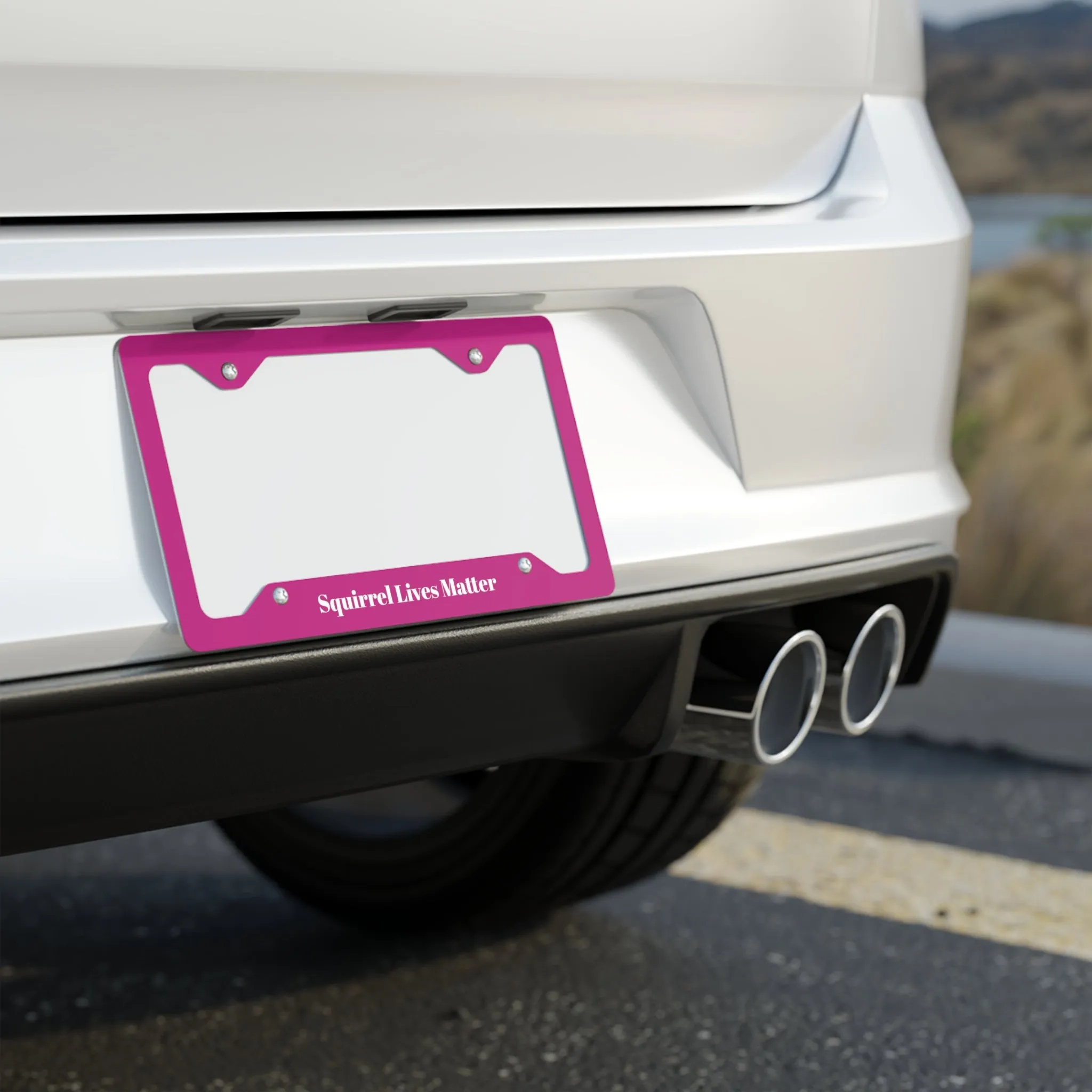 Squirrel Lives Matter License Plate (Pink)
