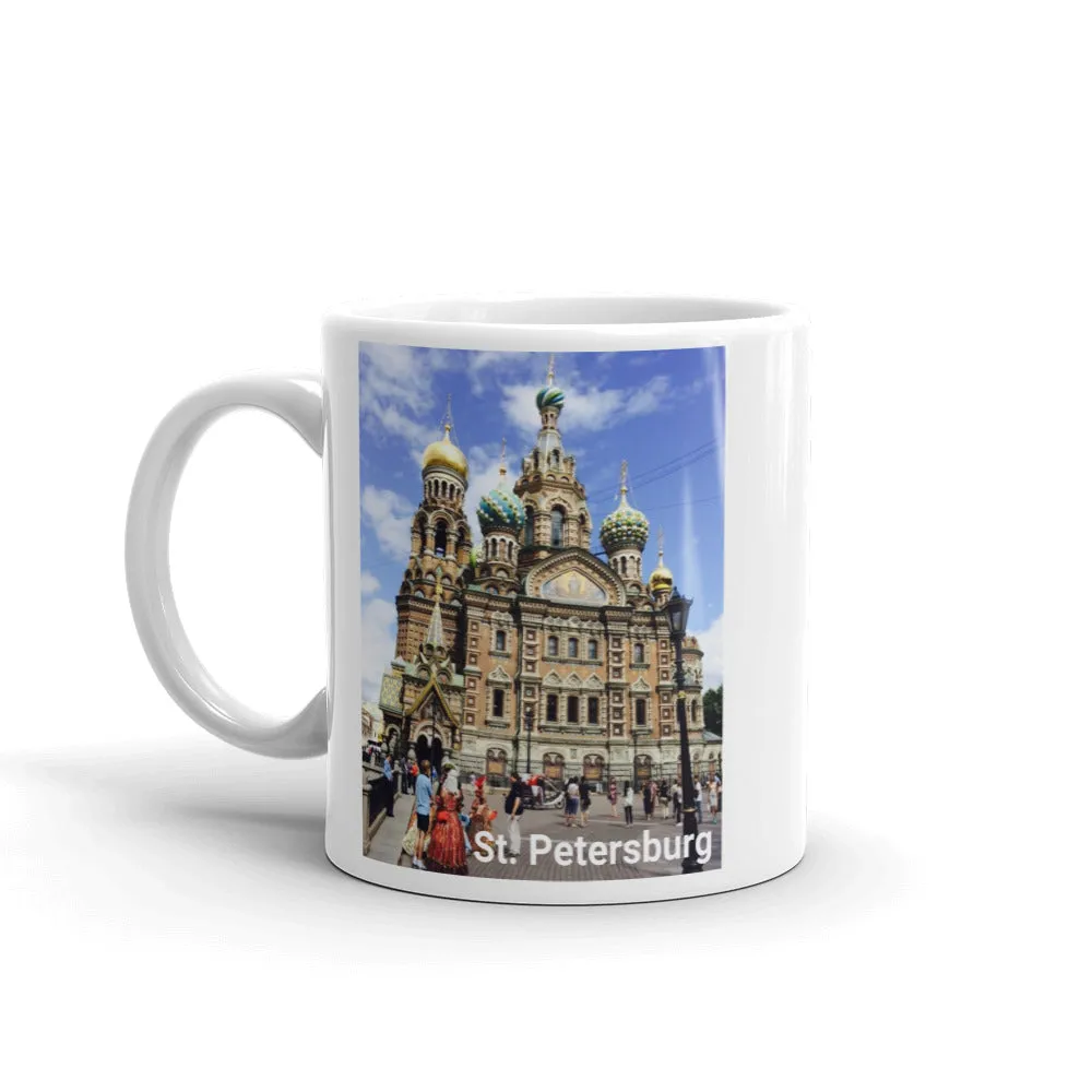 St. Petersburg White glossy mug