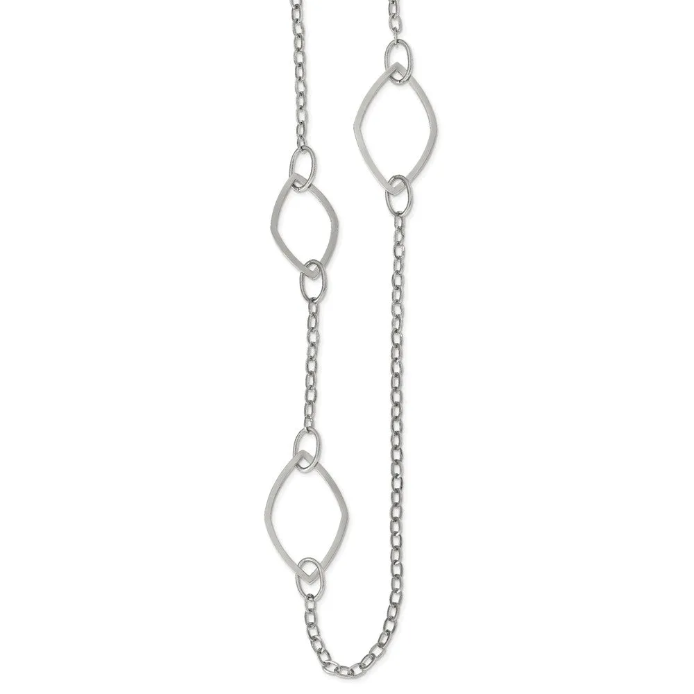 Stainless Steel Polished Fancy Link 36in Necklace