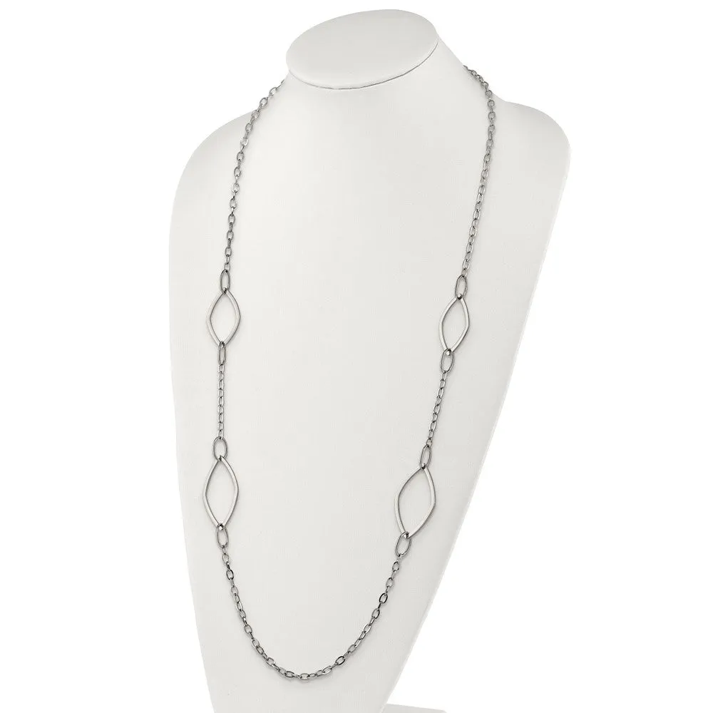 Stainless Steel Polished Fancy Link 36in Necklace