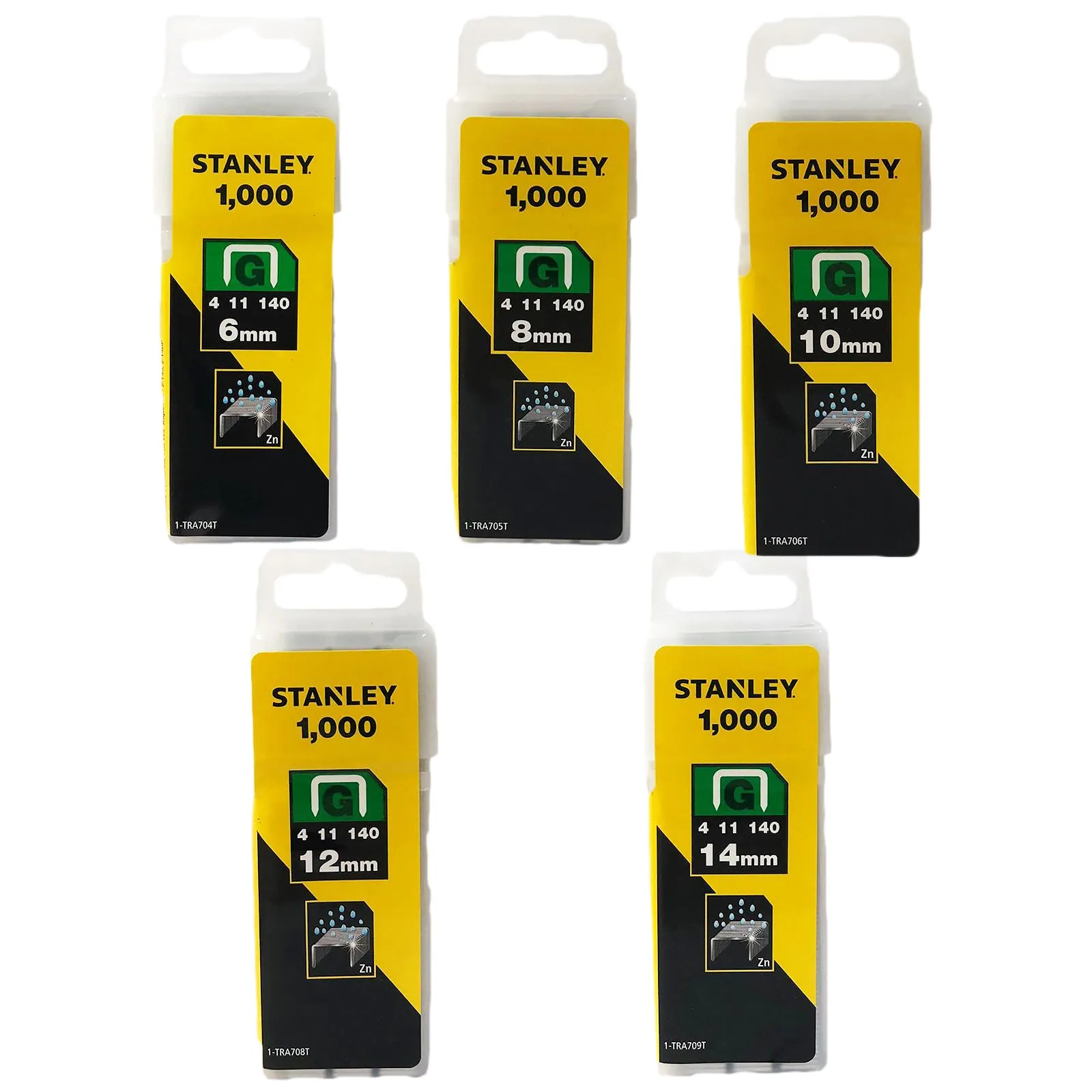 Stanley 1000 Piece Heavy Duty SharpShooter Staples Type G 4/11/140
