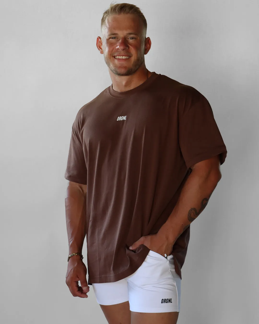 Staple Oversized Tee - Brown