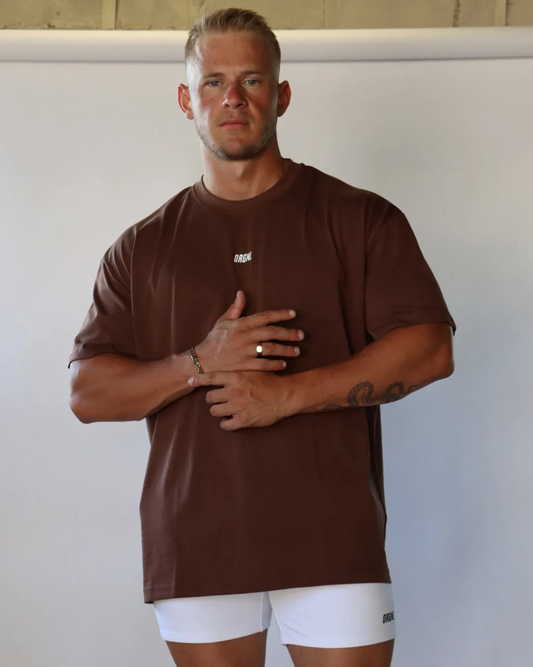 Staple Oversized Tee - Brown
