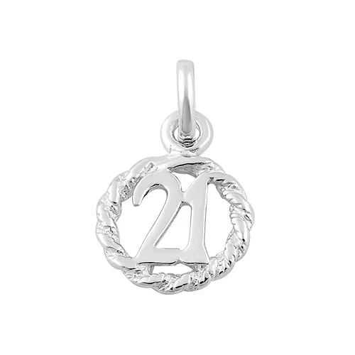 Sterling Silver 21 Pendant