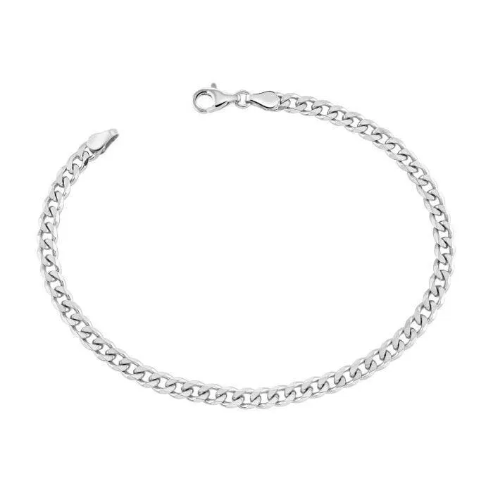 Sterling Silver 6.5" 4.3mm Curb Link Italian Bracelet