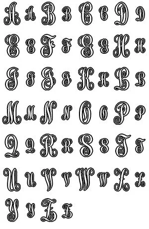 Sterling Silver Fancy Script Dangle Monogram Earrings