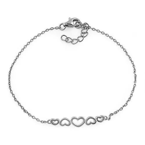 Sterling Silver Hearts Bracelet