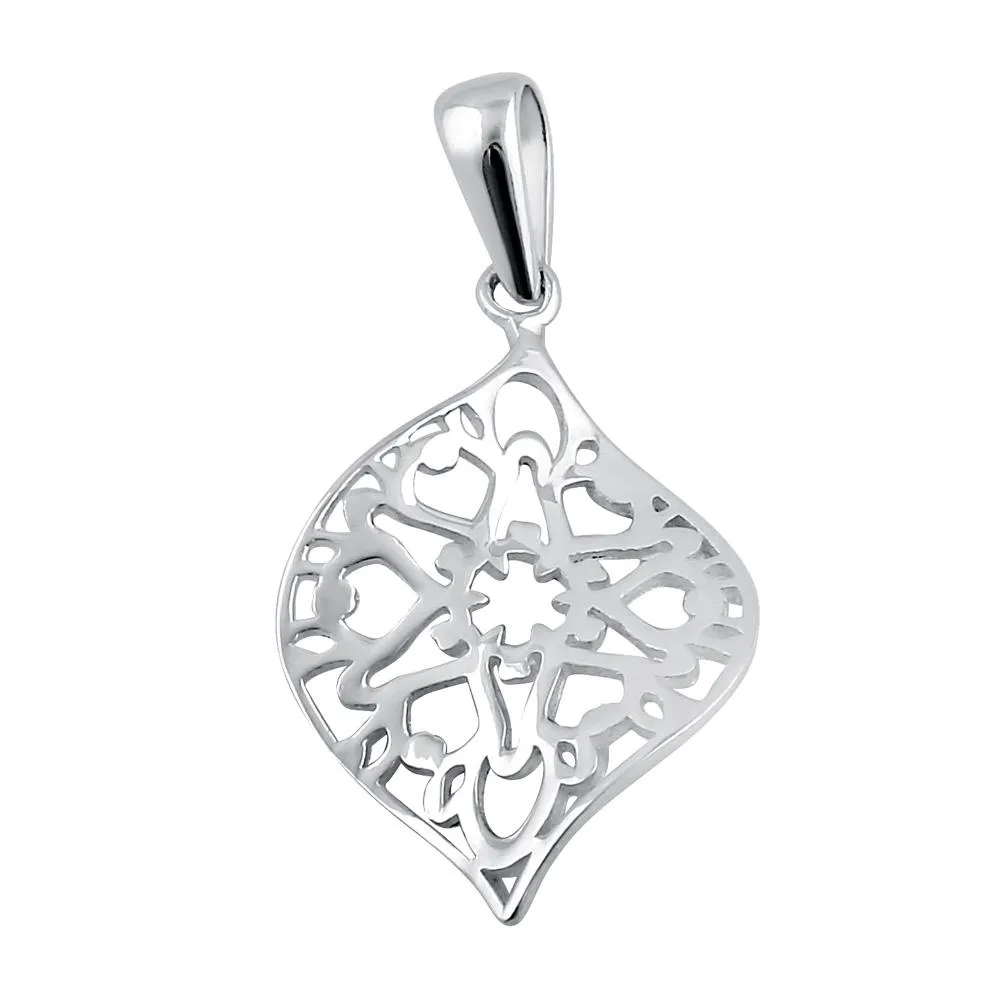 Sterling Silver Leaf Star Pendant