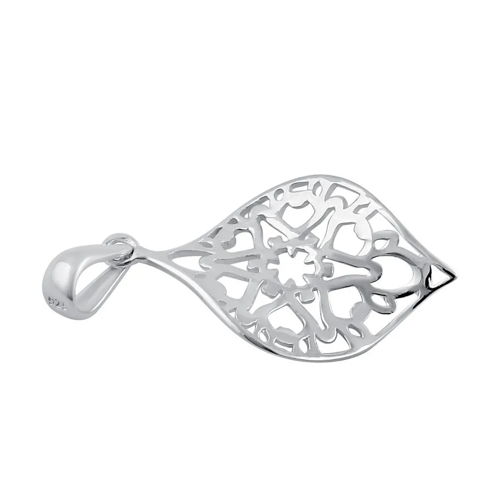 Sterling Silver Leaf Star Pendant