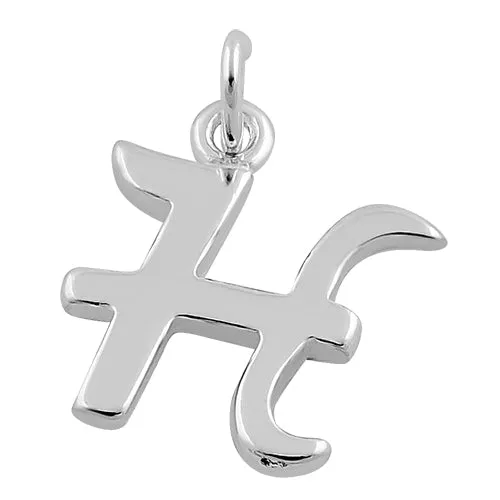 Sterling Silver Letter H Pendant