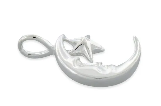 Sterling Silver Moon & Star Pendant