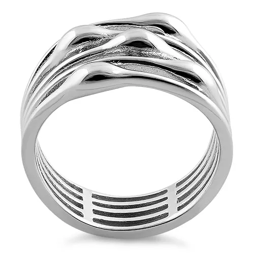 Sterling Silver Multi-Row Statement Ring