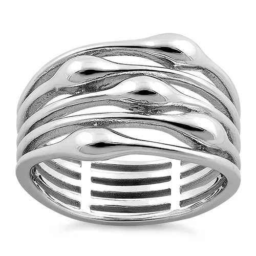 Sterling Silver Multi-Row Statement Ring