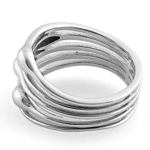 Sterling Silver Multi-Row Statement Ring