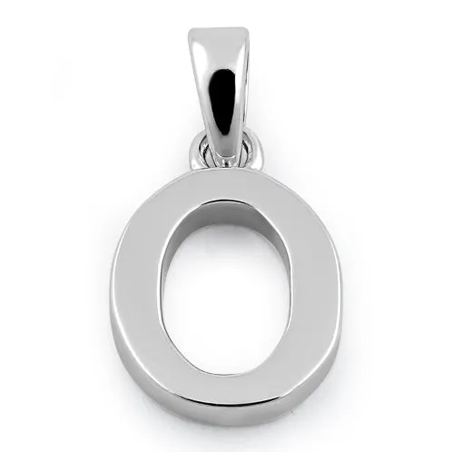 Sterling Silver Plain Letter O Pendant