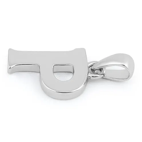 Sterling Silver Plain Letter P Pendant