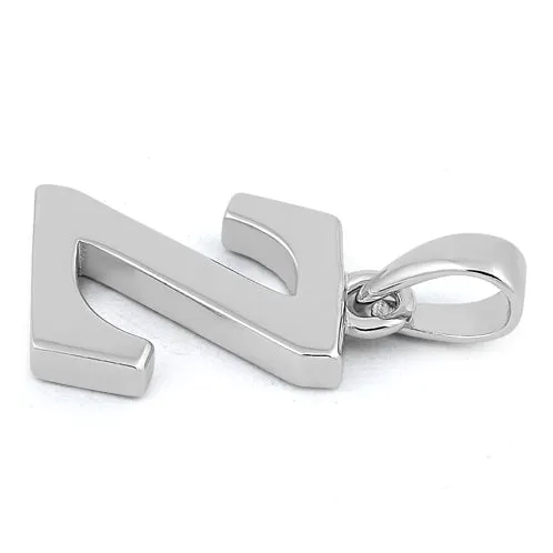 Sterling Silver Plain Letter Z Pendant