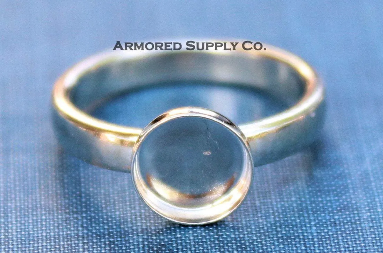 Sterling Silver Round Bezel Cup Comfort Ring Band blank