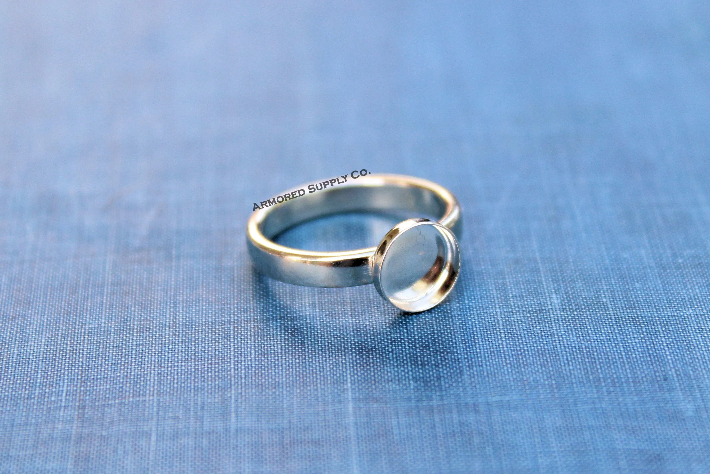 Sterling Silver Round Bezel Cup Comfort Ring Band blank