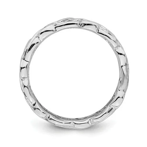 Sterling Silver Stackable Expressions 4.5mm Openwork Carved Ring