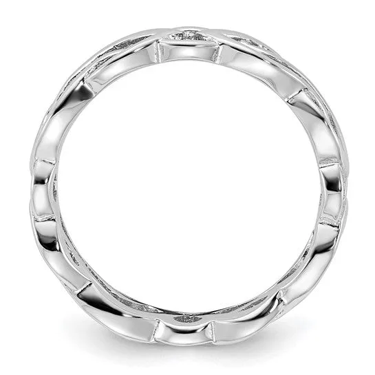 Sterling Silver Stackable Expressions Carved Band Ring